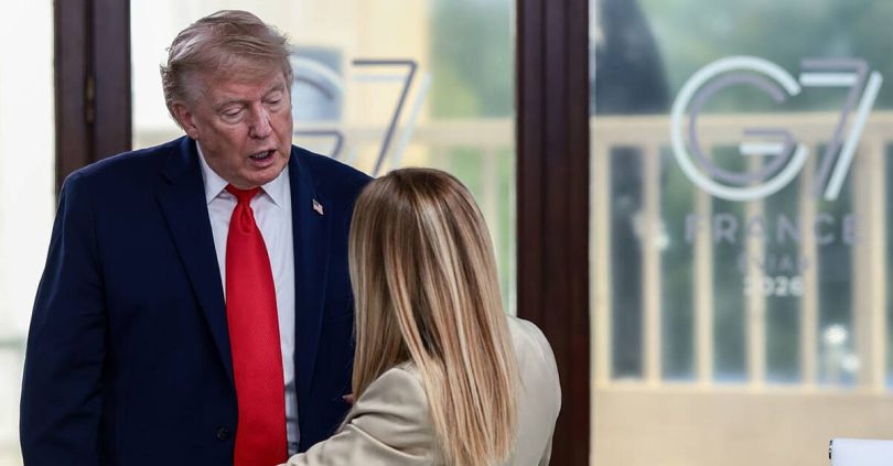 trump deepens row with meloni over disputed photo from g7 summit