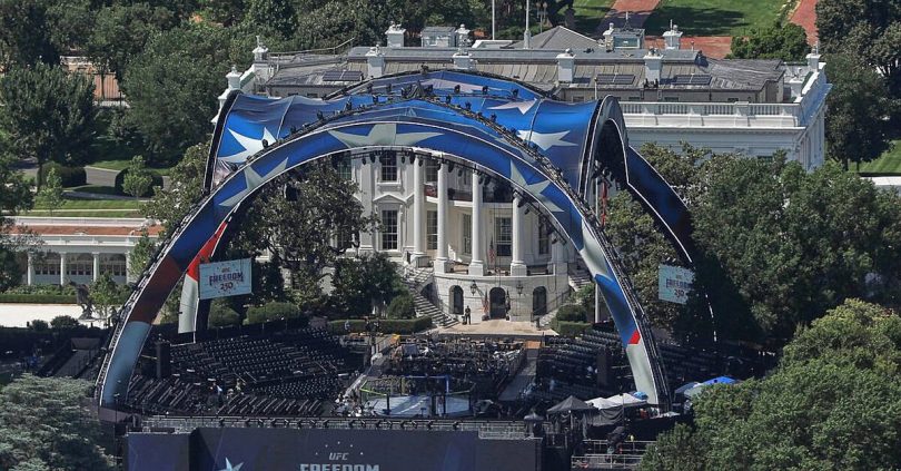 trump turns 80 with showstopping spectacle of cage fights at the white house