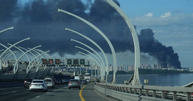 ukrainian drones hit st petersburg oil terminal before city hosts economic forum