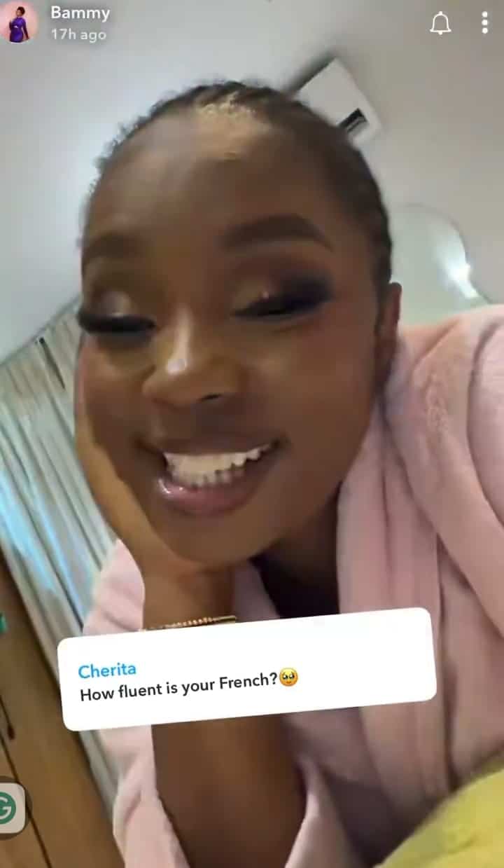 BBNaija Bambam replies fan who told her to speak french