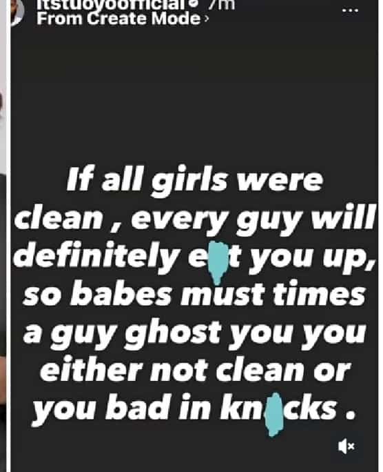 Tuoyo on why men ghost women