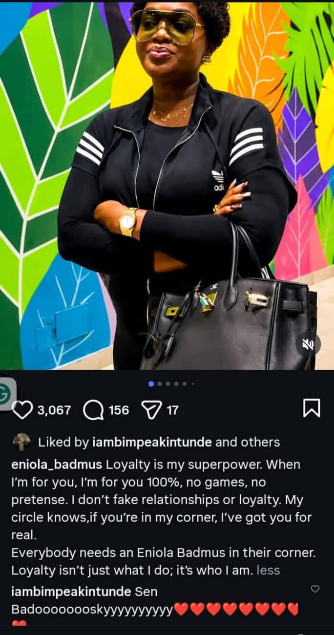 Eniola Badmus speaks on loyalty