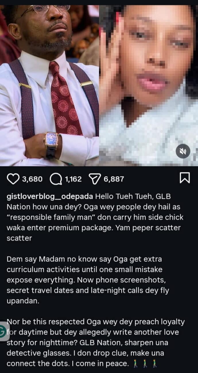 Gistlover exposed Timi Dakolo affair with side chick