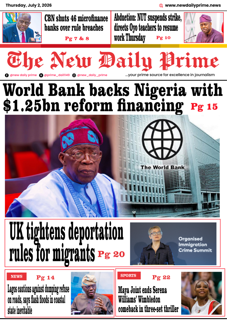 JULY 2 2026 NEW DAILY PRIME