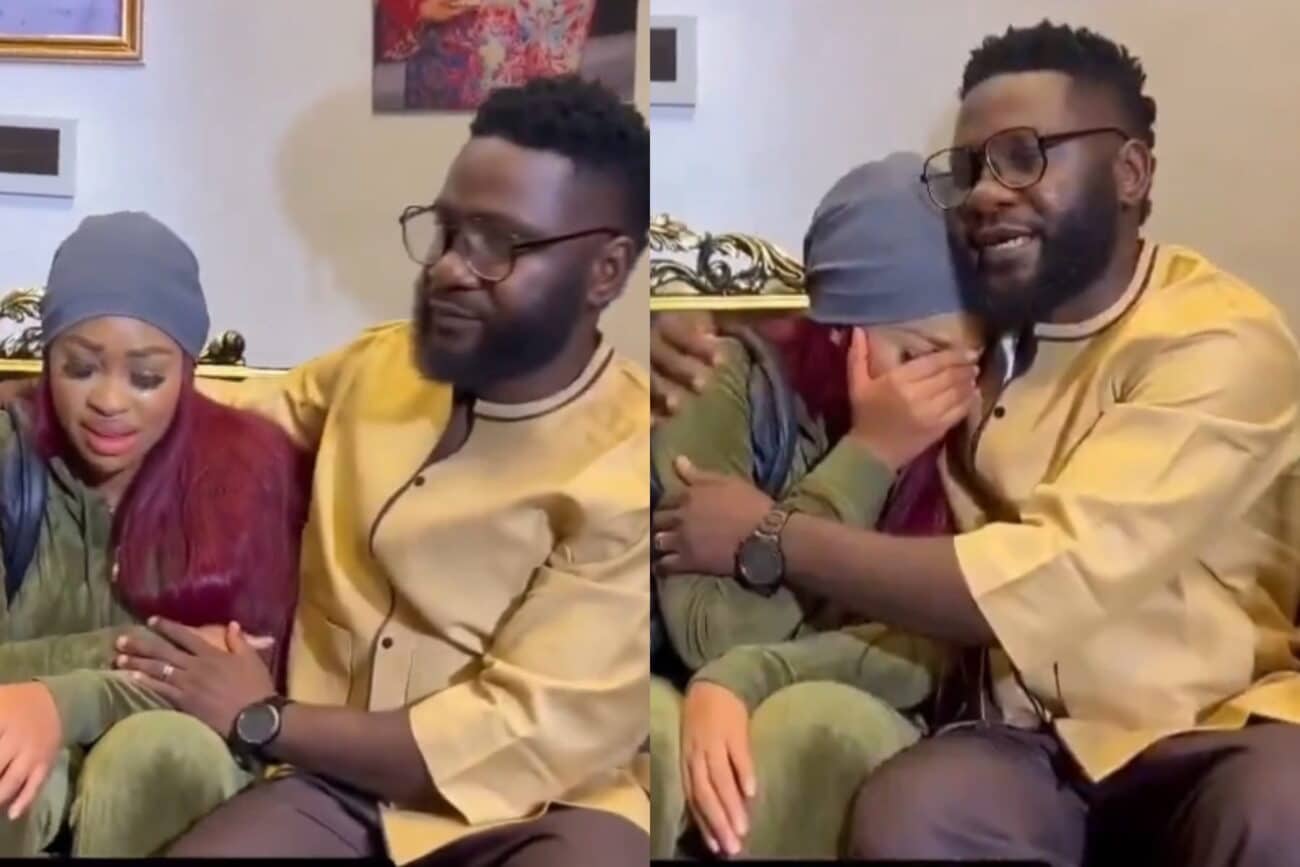 Jide Awobona and Yetunde Barnabas weep uncontrollably