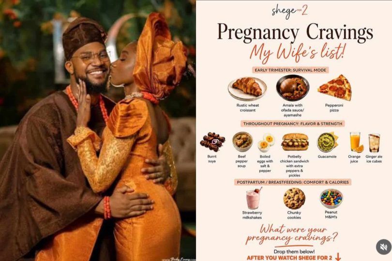 Kunle Remi shows off his wifes pregnancy cravings