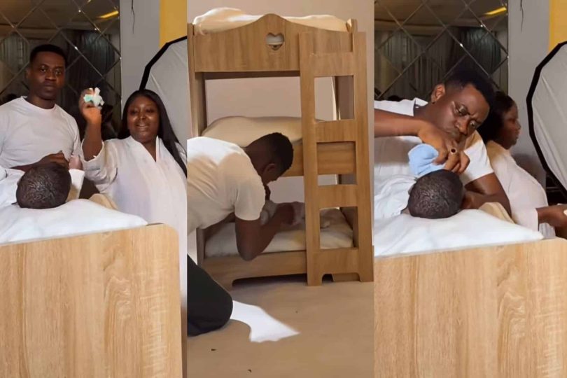 Lateef and Mo Bimpe photoshoot with triplets