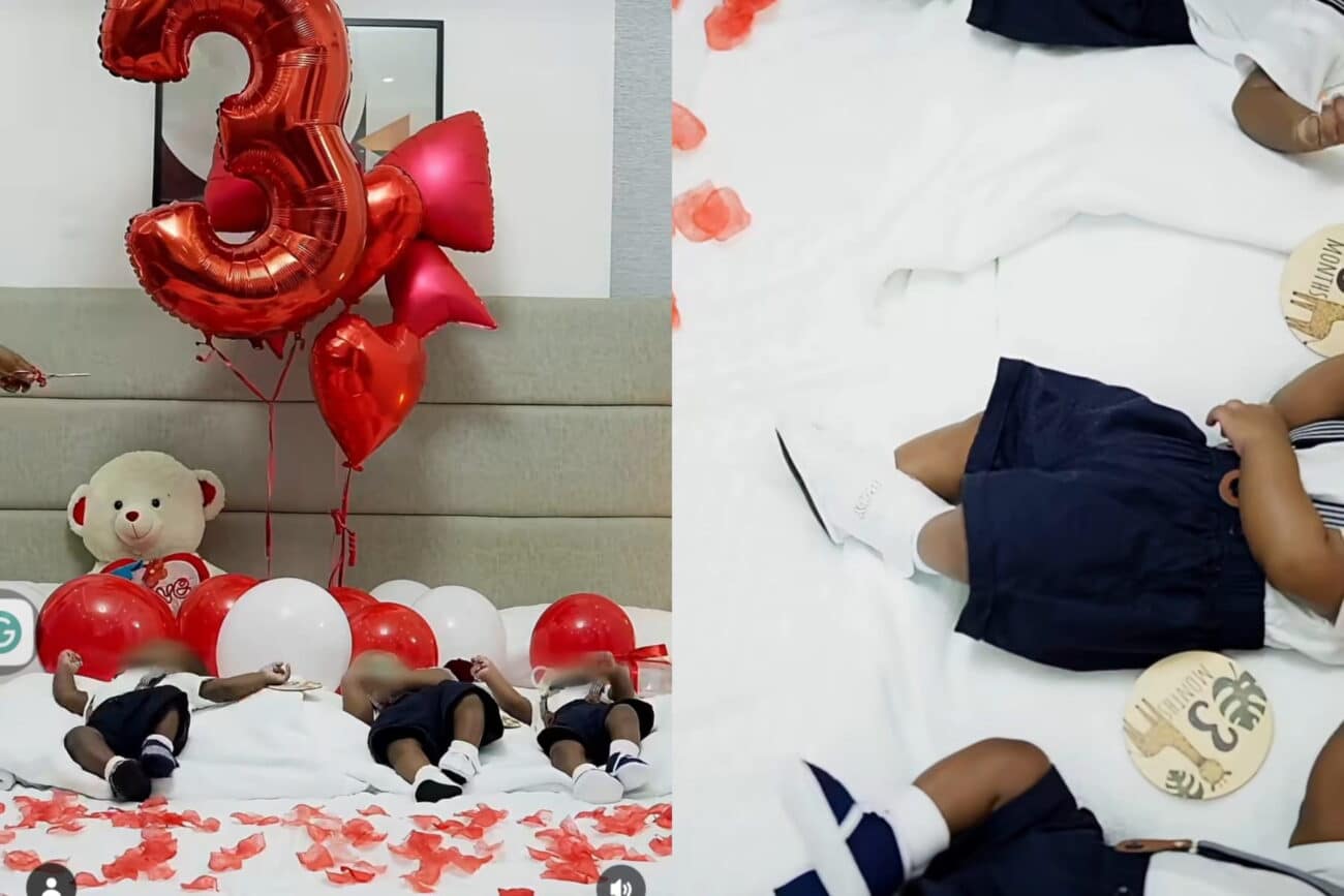 Lateef and Bimpe triplets are 3 months
