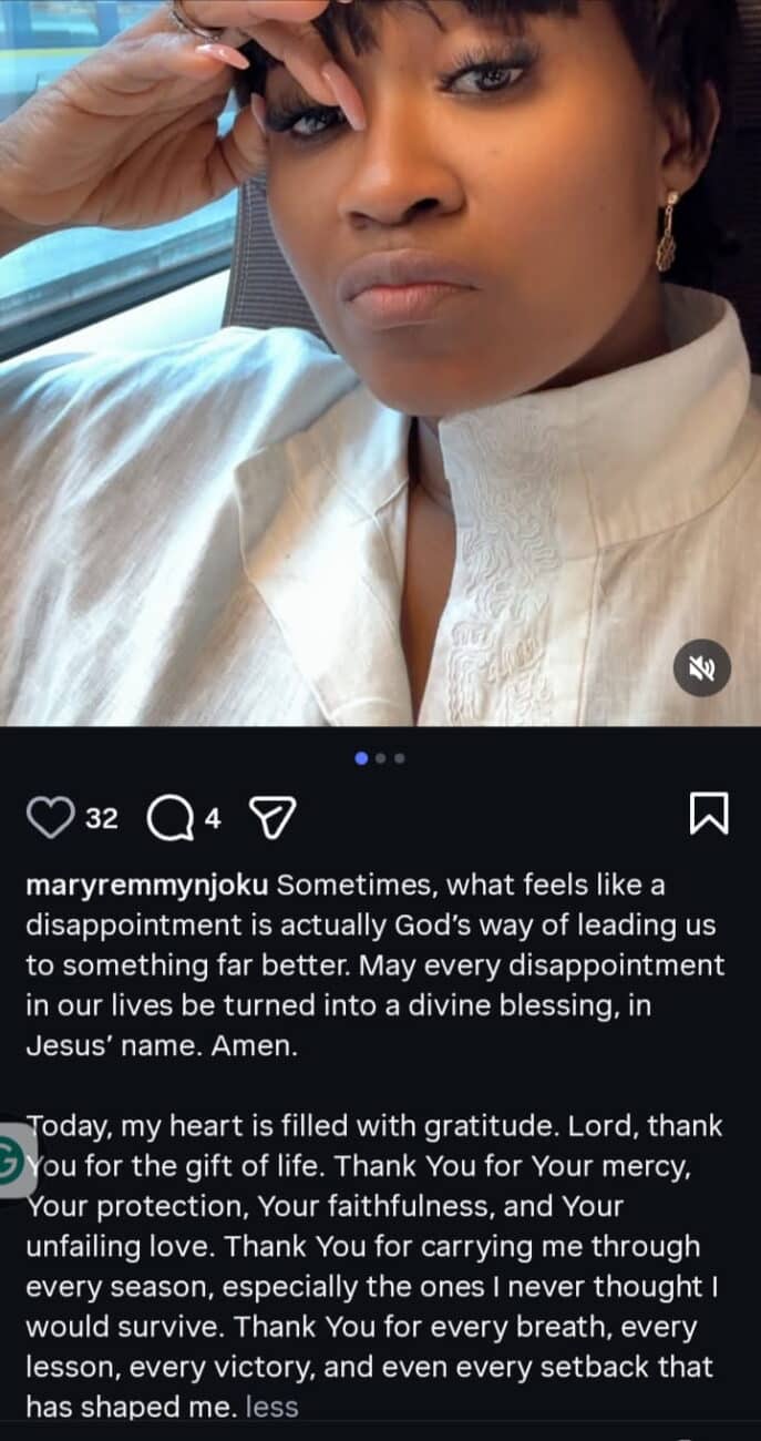 Mary Njoku says disappointment are blessings
