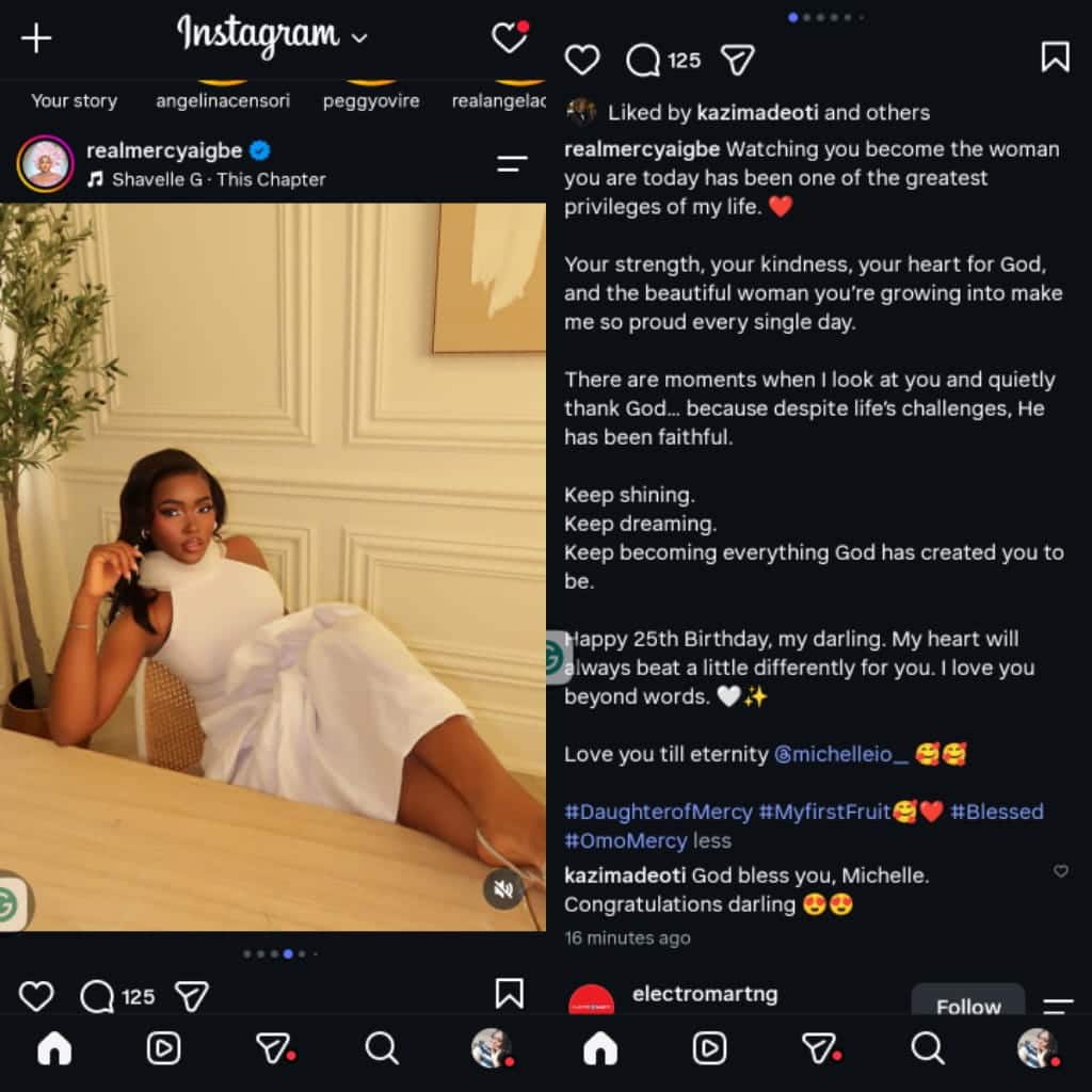 Mercy Aigbe daughter is 25