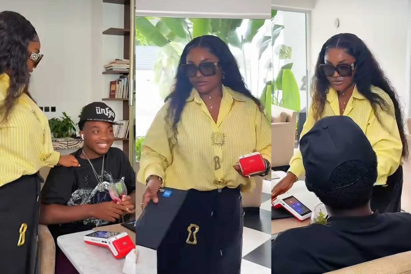 Mercy Aigbe treats son to lunch date