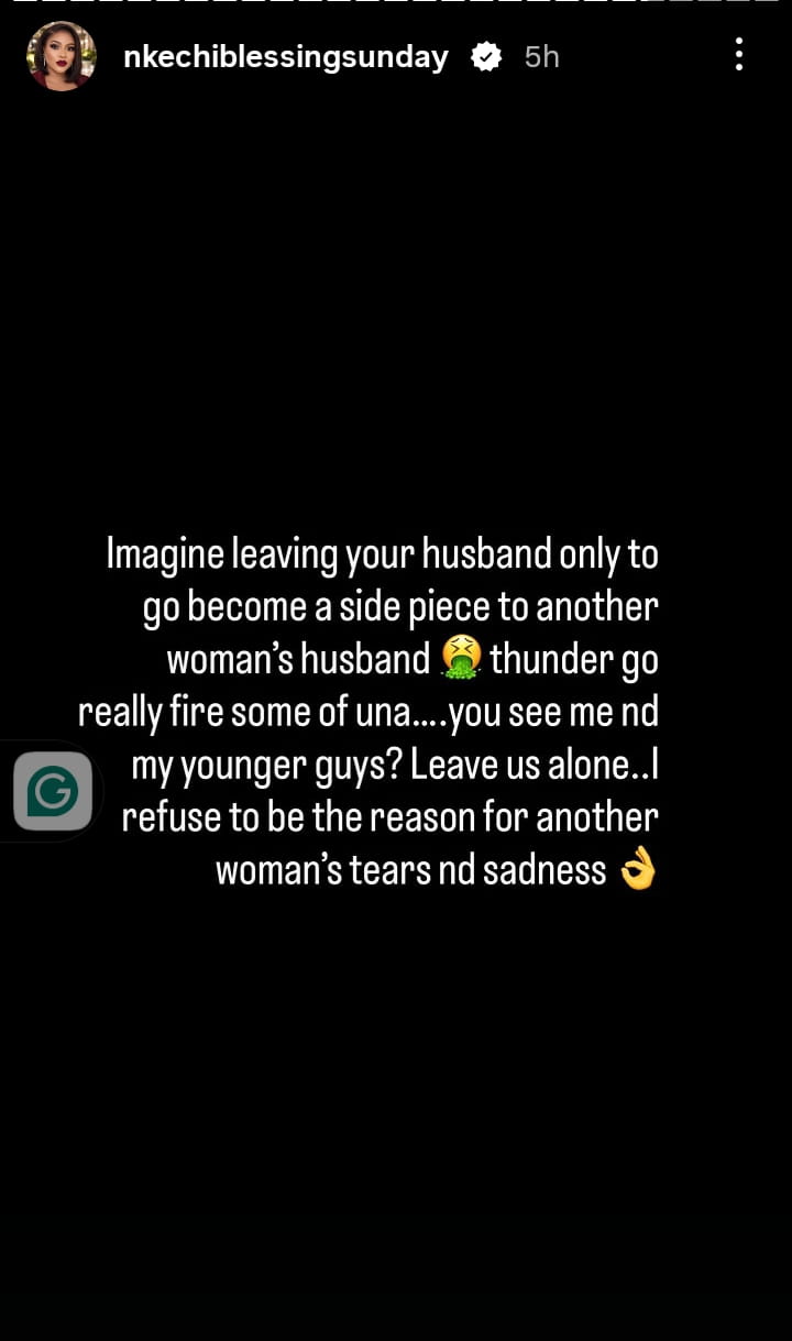 Nkechi Blessing drags women who become side chicks