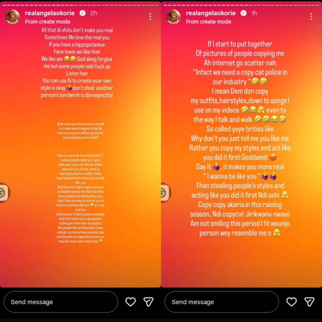 Angela Okorie says people copy her