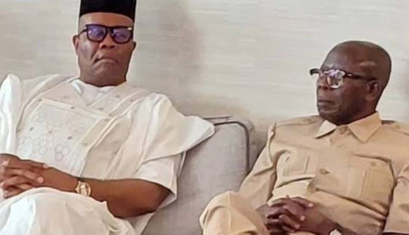 Senators Akpabio left and Oshiomhole