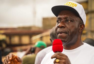 Soludo speaking at project site