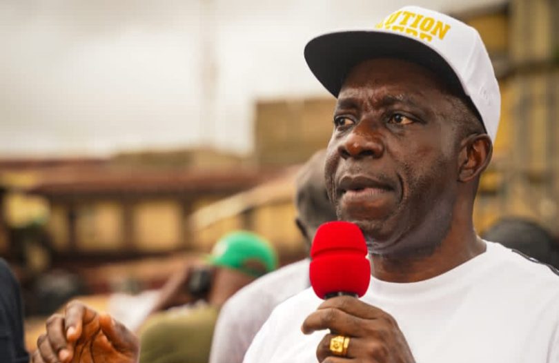 Soludo speaking at project site