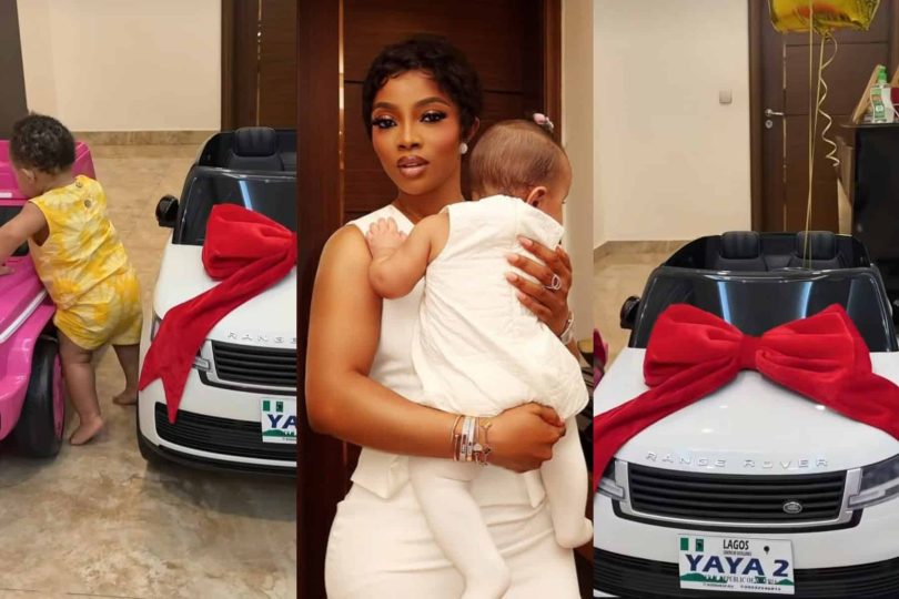 Toke Makinwa gifts daughter a Range Rover