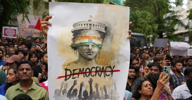 cockroach movement supporters march to indian parliament