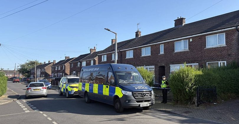 man with stick left house linked to widdecombe murder suspect and drove away