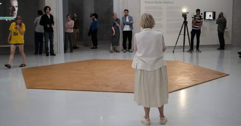 peanut butter floor returns to dutch museum as tribute to late artist