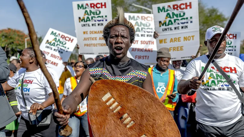 south africa anti migrants protest march to march